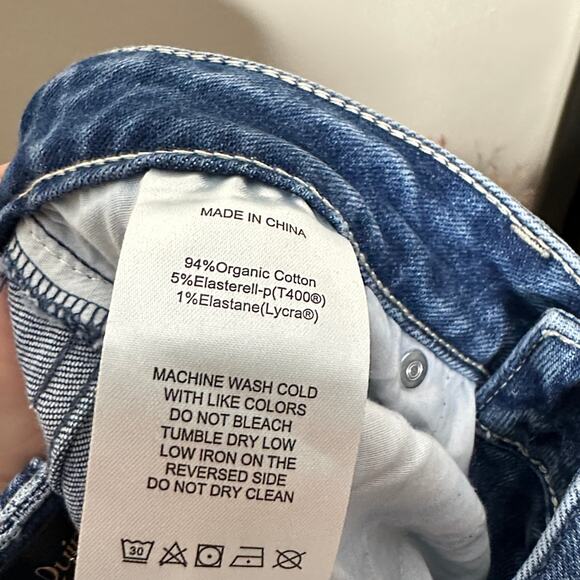 QUINCE Luna Stretch Slim Straight Jeans Seaside Blue Sz 28 {3B32} - Picture 5 of 6